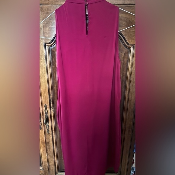 Diane von Furstenberg DVF "Morana" Raspberry Sleeveless Silk Dress Size 2 - Picture 8 of 10